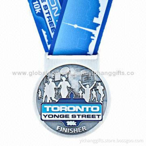Custom Finisher Medals, Silver-plated, Made of Zinc-alloy, w/ Various Size/Colors, Customized Design